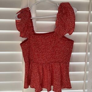 Red print summer top